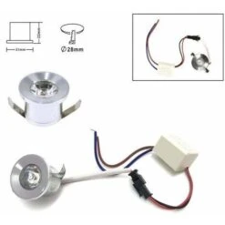 1W Faretto Incasso Led Puntoluce 220V Rotondo Argento 100lm Bianco Naturale