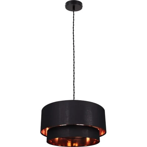 Lampada A Sospensione In Tessuto Reflect Duo Nero500 Mm 3 Lampada A Sospensione In Tessuto Reflect Duo Nero500 Mm