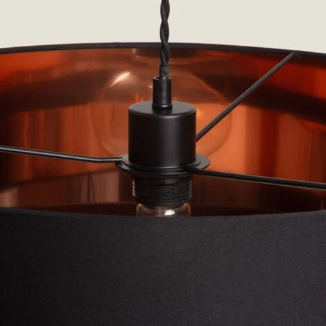 Lampada A Sospensione In Tessuto Reflect Duo Nero500 Mm 4 Lampada A Sospensione In Tessuto Reflect Duo Nero500 Mm - immagine 2