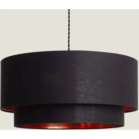 Lampada A Sospensione In Tessuto Reflect Duo Nero500 Mm 5 Lampada A Sospensione In Tessuto Reflect Duo Nero500 Mm - immagine 3