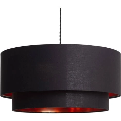 Lampada A Sospensione In Tessuto Reflect Duo Nero500 Mm 6 Lampada A Sospensione In Tessuto Reflect Duo Nero500 Mm - immagine 4