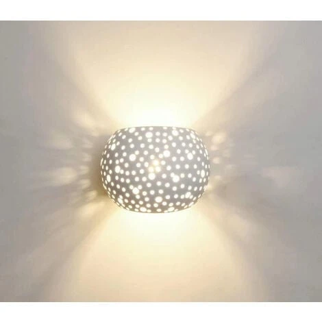 Applique Lampada Interno Gesso Bianco Forato Doppio Fascio Luce DR GS-5018 6 Applique Lampada Interno Gesso Bianco Forato Doppio Fascio Luce DR GS-5018 - immagine 4