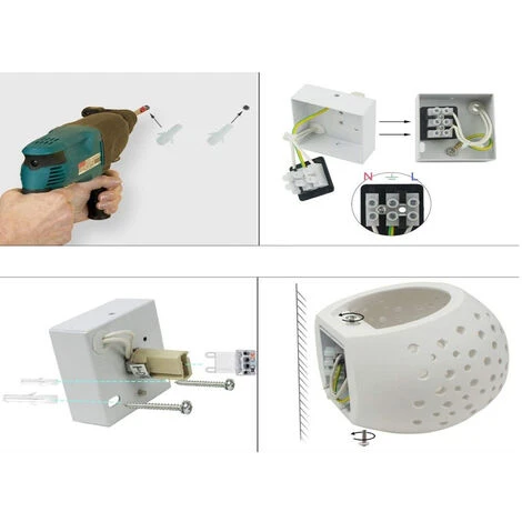 Applique Lampada Interno Gesso Bianco Forato Doppio Fascio Luce DR GS-5018 7 Applique Lampada Interno Gesso Bianco Forato Doppio Fascio Luce DR GS-5018 - immagine 5