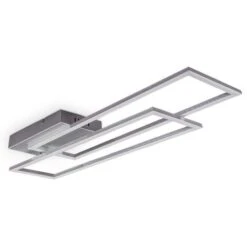 B.K.Licht Plafoniera LED Dimmerabile Con Telecomando, CCT Luce Calda, Neutra, Fredda, LED Integrati 40W 4400Lm, 1parallelepipedo Orientabile, Lampadario Con Timer E Funzione Luce Notturna, 97.7x22x8cm -Negozio al dettaglio Paulmann 23148965 3