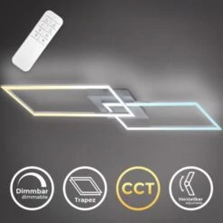 B.K.Licht Plafoniera LED Dimmerabile Con Telecomando, CCT Luce Calda, Neutra, Fredda, LED Integrati 40W 4400Lm, 1parallelepipedo Orientabile, Lampadario Con Timer E Funzione Luce Notturna, 97.7x22x8cm -Negozio al dettaglio Paulmann 23148965 4
