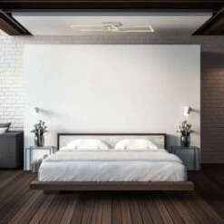 B.K.Licht Plafoniera LED Dimmerabile Con Telecomando, CCT Luce Calda, Neutra, Fredda, LED Integrati 40W 4400Lm, 1parallelepipedo Orientabile, Lampadario Con Timer E Funzione Luce Notturna, 97.7x22x8cm -Negozio al dettaglio Paulmann 23148965 5