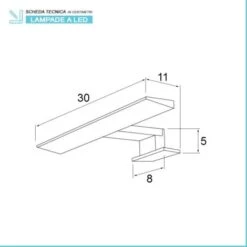 Lampada LED Universale Triangolare Per Specchio Da 30 Cm Cromo -Negozio al dettaglio Paulmann 23672826 3