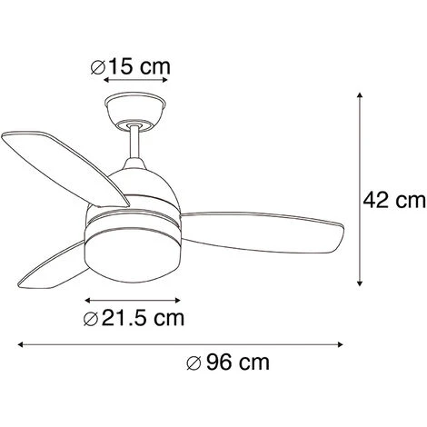 QAZQA + Ventilatori Da Soffitto Rotar - Moderno - Legno,Acciaio,Plastico - Bianco/Marrone - Tondo Max. 2 X Watt 4 QAZQA + Ventilatori Da Soffitto Rotar - Moderno - Legno,Acciaio,Plastico - Bianco/Marrone - Tondo Max. 2 X Watt - immagine 2