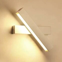 Lampada Da Parete A Led Moderna 12W Design Creativo Applique Da Parete Bianca Calda Interna Rotazione A 360 Gradi Lampada A Muro Per Camera Da Letto Soggiorno Ufficio Corridoio (Bianco)
