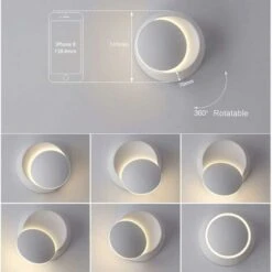 Applique Da Parete Girevole A 360 Gradi Lampada A Muro Creativa Luce A Muro A Led Moderna Per Comodino Corridoio Scala Soggiorno Camera Da Letto (Bianco) -Negozio al dettaglio Paulmann 24452249 3