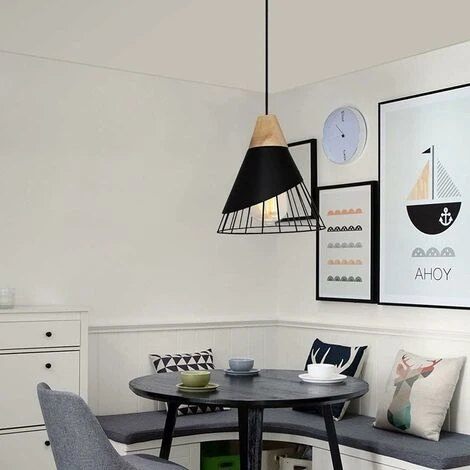 Lampadari A Sospensione In Metallo Retrò Gabbia In Metallo E27 Plafoniere, Lampadario Moderna Lampadari A Sospensione Vintage Luce Pendente Creativa Nera 4 Lampadari A Sospensione In Metallo Retrò Gabbia In Metallo E27 Plafoniere, Lampadario Moderna Lampadari A Sospensione Vintage Luce Pendente Creativa Nera - immagine 2