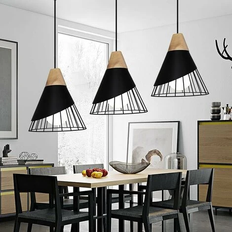 Lampadari A Sospensione In Metallo Retrò Gabbia In Metallo E27 Plafoniere, Lampadario Moderna Lampadari A Sospensione Vintage Luce Pendente Creativa Nera 6 Lampadari A Sospensione In Metallo Retrò Gabbia In Metallo E27 Plafoniere, Lampadario Moderna Lampadari A Sospensione Vintage Luce Pendente Creativa Nera - immagine 4