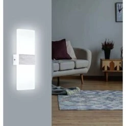 Applique Da Parete A Led Semplice Lampada Da Parete Interni 6W Up Down Applique Da Parete Moderna In Acrilico Per Soggiorno Camera Da Letto Corridoio Scale Balcone Bianco Freddo -Negozio al dettaglio Paulmann 24453509 5