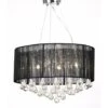 Lampadario A Sospensione Con Pendenti In Vetro Cristallo Con Paralume, 45 X 45 X 50, Design Elegante Moderno, (Nero) -Negozio al dettaglio Paulmann 26237227 1