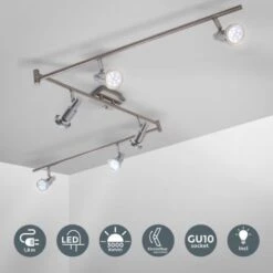 Plafoniera LED Con Faretti Orientabili, Include 6 Lampadine GU10 Da 5W 400Lm, Luce Calda 3000K Lampadario Moderno In Metallo, Lampada Da Soffitto Per Cucina O Camera Da Letto 230V IP20 8 Plafoniera LED Con Faretti Orientabili, Include 6 Lampadine GU10 Da 5W 400Lm, Luce Calda 3000K Lampadario Moderno In Metallo, Lampada Da Soffitto Per Cucina O Camera Da Letto 230V IP20 -Negozio al dettaglio Paulmann 26506257 2