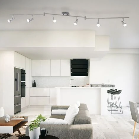 Plafoniera LED Con Faretti Orientabili, Include 6 Lampadine GU10 Da 5W 400Lm, Luce Calda 3000K Lampadario Moderno In Metallo, Lampada Da Soffitto Per Cucina O Camera Da Letto 230V IP20 6 Plafoniera LED Con Faretti Orientabili, Include 6 Lampadine GU10 Da 5W 400Lm, Luce Calda 3000K Lampadario Moderno In Metallo, Lampada Da Soffitto Per Cucina O Camera Da Letto 230V IP20 - immagine 4