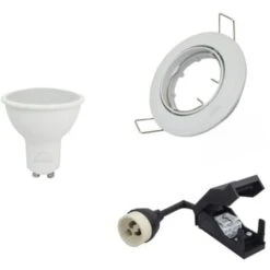 Set Di 50 Faretti Orientabili Bianchi Da Incasso Con GU10 LED 5W Eq 40W Température De Couleur: Bianco Neutro 4000K