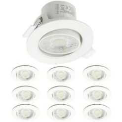 Set Di 10 Faretti Da Incasso A LED Orientabili Valence 8W Equ. 75W Température De Couleur: Bianco Caldo 3000K