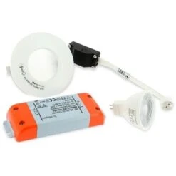 Faretto LED Completo Da Bagno IP65 Bianco 82mm + Lampadina GU5.3 Température De Couleur: Bianco Caldo 3000K