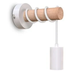 B.K.Licht I Lampada Da Parete I 1 Lampada Da Parete Vintage A Fiamma I Industrial Design I Lampada Retrò I Acciaio I Legno I Tondo I E27 I Senza Lampadina -Negozio al dettaglio Paulmann 26867042 3