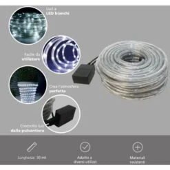 Tubo Luci Led Per Addobbi Natale 30 Metri Luce Bianco Fredda Interno Ed Esterno -Negozio al dettaglio Paulmann 26978049 4