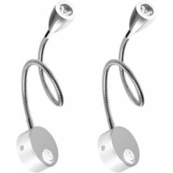 Applique Da Comodino 2 Luci Applique Da Lettura A LED A Collo Di Cigno 3W, Lampada Da Lettura Bianca Calda 3000K