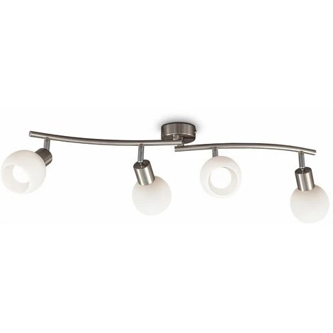 B.K.Licht Lampada Da Soffitto Orientabile A LED Con Paralume In Vetro I Colore Bianco Caldo I 4x 5W I 3.000 K I E14 I 4x 470lm I A 4 Fiamme 4 B.K.Licht Lampada Da Soffitto Orientabile A LED Con Paralume In Vetro I Colore Bianco Caldo I 4x 5W I 3.000 K I E14 I 4x 470lm I A 4 Fiamme - immagine 2