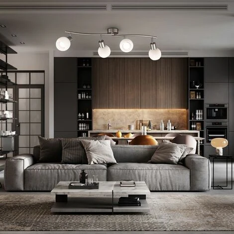 B.K.Licht Lampada Da Soffitto Orientabile A LED Con Paralume In Vetro I Colore Bianco Caldo I 4x 5W I 3.000 K I E14 I 4x 470lm I A 4 Fiamme 5 B.K.Licht Lampada Da Soffitto Orientabile A LED Con Paralume In Vetro I Colore Bianco Caldo I 4x 5W I 3.000 K I E14 I 4x 470lm I A 4 Fiamme - immagine 3