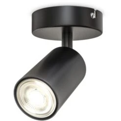 B.K.Licht Faretto Da Parete O Soffitto Orientabile, Attacco Per Lampadina GU10 Non Inclusa, Plafoniera In Metallo Nero Opaco, Lampada Da Soffitto Per Ingresso, Applique Per Camera Da Letto O Corridoio -Negozio al dettaglio Paulmann 28497398 3
