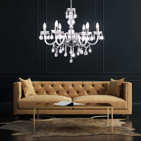 Lampadario A Soffitto Lampada A Sospensione Pendolo In Cristallo Lustri Trasparente Illuminazione Soggiorno Globo 63116-6 6 Lampadario A Soffitto Lampada A Sospensione Pendolo In Cristallo Lustri Trasparente Illuminazione Soggiorno Globo 63116-6 - immagine 4