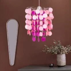 Lampada A Sospensione Per Bambini Gioco Ragazze Camera Illuminazione Lampada Da Soffitto Rosa-rosa In Un Set Che Include Lampadine A LED
