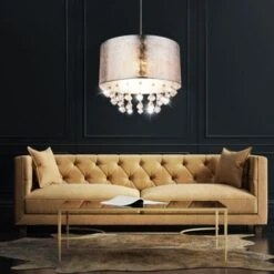 Lampada Da Soffitto A Sospensione In Cristallo Con Illuminazione A Pendolo In Tessuto Per Camera Da Letto Argento Globo 15188H3 -Negozio al dettaglio Paulmann 28663263 3