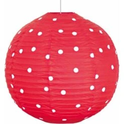 Lampada A Sospensione A Soffitto Di Design, Lampada A Sospensione A Sfera Per L'illuminazione Della Camera Dei Bambini Punteggiata Di Bianco Rosso