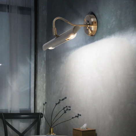 Set Di 2 LED 6 Watt Staffa Da Parete Per Lampada Da Parete In Stile Country In Ottone Antico 7 Set Di 2 LED 6 Watt Staffa Da Parete Per Lampada Da Parete In Stile Country In Ottone Antico - immagine 5