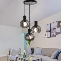 Lampadari A Sospensione Retrò Lampadario Creativo Regolabile In Altezza 3 Luci Plafoniere Industriale Antica Presa E27 Nero -Negozio al dettaglio Paulmann 28894022 3