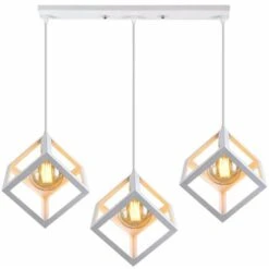 Lampadario Retrò Cubo Lampadari A Sospensione Industriale Antica Luce Sospesa Metallo Luce Pendente Creativo Bianca 3 Teste Per Ufficio Loft Bar E27 -Negozio al dettaglio Paulmann 28894359 4