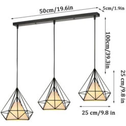 Lampadario-Luce Pendente Vintage 3 Portalampada Lampadari A Sospensione Paralume In Metallo In Ferro Retrò E27 25CM Nero -Negozio al dettaglio Paulmann 28894814 4