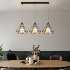 Lampadario-Luce Pendente Vintage 3 Portalampada Lampadari A Sospensione Paralume In Metallo In Ferro Retrò E27 25CM Nero -Negozio al dettaglio Paulmann 28894814 5