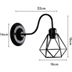 Applique Da Parete Diamante Retrò Luce A Muro A Gabbia Vintage Lampada Da Parete Industriale Creativa (Nero) 11 Applique Da Parete Diamante Retrò Luce A Muro A Gabbia Vintage Lampada Da Parete Industriale Creativa (Nero) -Negozio al dettaglio Paulmann 28956602 5