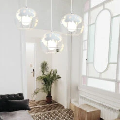 Lampadari A Sospensione Retro Creativa Lampadari A Sospensione Vintage Luce Pendente A Sospensione In Metallo Per Camera Da Letto Cafe Bar Bianca -Negozio al dettaglio Paulmann 28957159 4