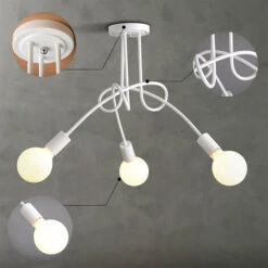 Plafoniere Vintage Plafoniere Creativa Lampadario Industriale A 3 Teste Lampadario Retrò In Metallo E27 Bianca -Negozio al dettaglio Paulmann 28957621 3