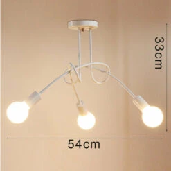 Plafoniere Vintage Plafoniere Creativa Lampadario Industriale A 3 Teste Lampadario Retrò In Metallo E27 Bianca -Negozio al dettaglio Paulmann 28957621 4