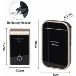 2 CAMPANELLI SENZA FILI WIRELESS DIGITALE IP44 PORTE CASA UFFICIO AIGOSTAR NERO ORO -Negozio al dettaglio Paulmann 28961246 3