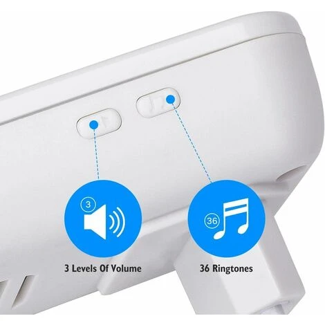 2 CAMPANELLI SENZA FILI WIRELESS DIGITALE IP44 PORTE CASA UFFICIO AIGOSTAR NERO BIANCO 5 2 CAMPANELLI SENZA FILI WIRELESS DIGITALE IP44 PORTE CASA UFFICIO AIGOSTAR NERO BIANCO - immagine 3