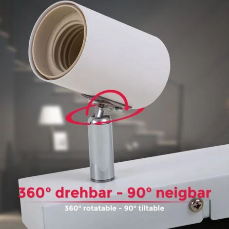 B.K.Licht Lampada Da Soffitto Con 2 Faretti Orientabili, Adatta Per 2 Lampadine E27 Non Incluse Max 60W, Metallo Bianco, Plafoniera Percucina, Lampadario Stile Industriale Contemporaneo Per Camera IP2 7 B.K.Licht Lampada Da Soffitto Con 2 Faretti Orientabili, Adatta Per 2 Lampadine E27 Non Incluse Max 60W, Metallo Bianco, Plafoniera Percucina, Lampadario Stile Industriale Contemporaneo Per Camera IP2 - immagine 5