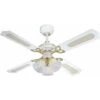 Shabby Chic Ventilatore A Soffitto Princess Trio E14, 60 W, Finitura Ottono Lucidato, Pale, Canna/Bianco -Negozio al dettaglio Paulmann 29873965 1