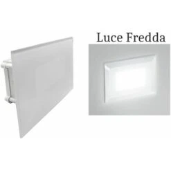 Segnapasso Led 4w Luce Fredda Rettangolo Bianco Vetro Interno Faretto Incasso