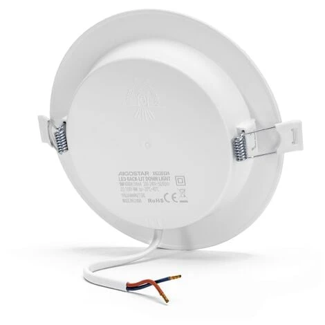 Faretto Led Slim Da Incasso 9W Rotondo Cornice Bianca Apertura 100 Gradi Bianco Neutro 4000K Aigostar 4 Faretto Led Slim Da Incasso 9W Rotondo Cornice Bianca Apertura 100 Gradi Bianco Neutro 4000K Aigostar - immagine 2