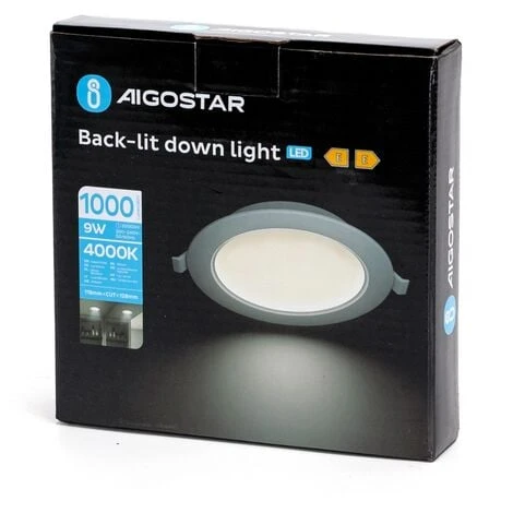 Faretto Led Slim Da Incasso 9W Rotondo Cornice Bianca Apertura 100 Gradi Bianco Neutro 4000K Aigostar 5 Faretto Led Slim Da Incasso 9W Rotondo Cornice Bianca Apertura 100 Gradi Bianco Neutro 4000K Aigostar - immagine 3