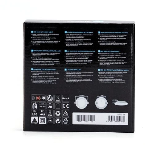 Faretto Led Slim Da Incasso 9W Rotondo Cornice Bianca Apertura 100 Gradi Bianco Neutro 4000K Aigostar 6 Faretto Led Slim Da Incasso 9W Rotondo Cornice Bianca Apertura 100 Gradi Bianco Neutro 4000K Aigostar - immagine 4